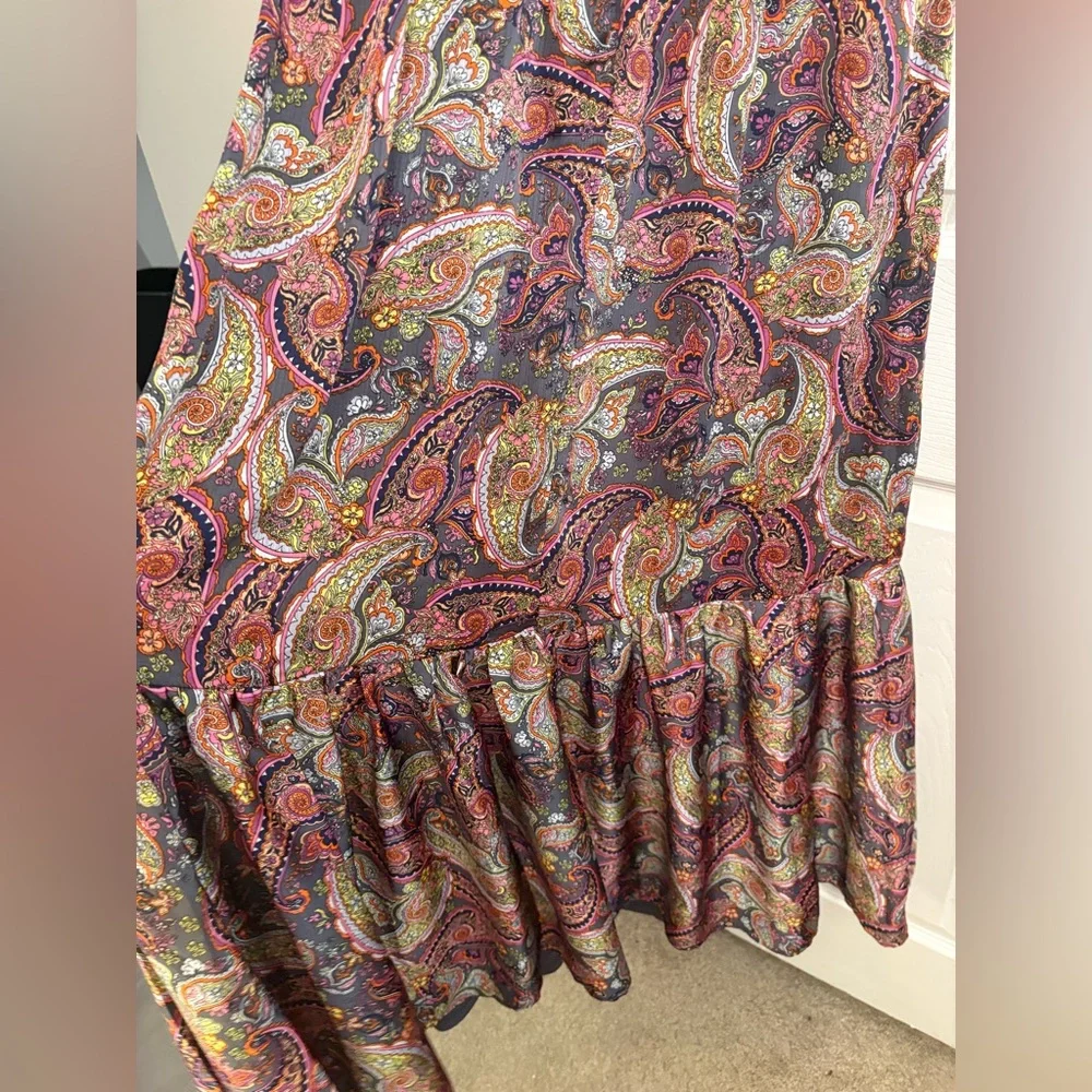 Laundry by Shelli Segal Paisley Maxi Dress Size 8 Boho Ruffle Flowy Sleeveless - Picture 7 of 8